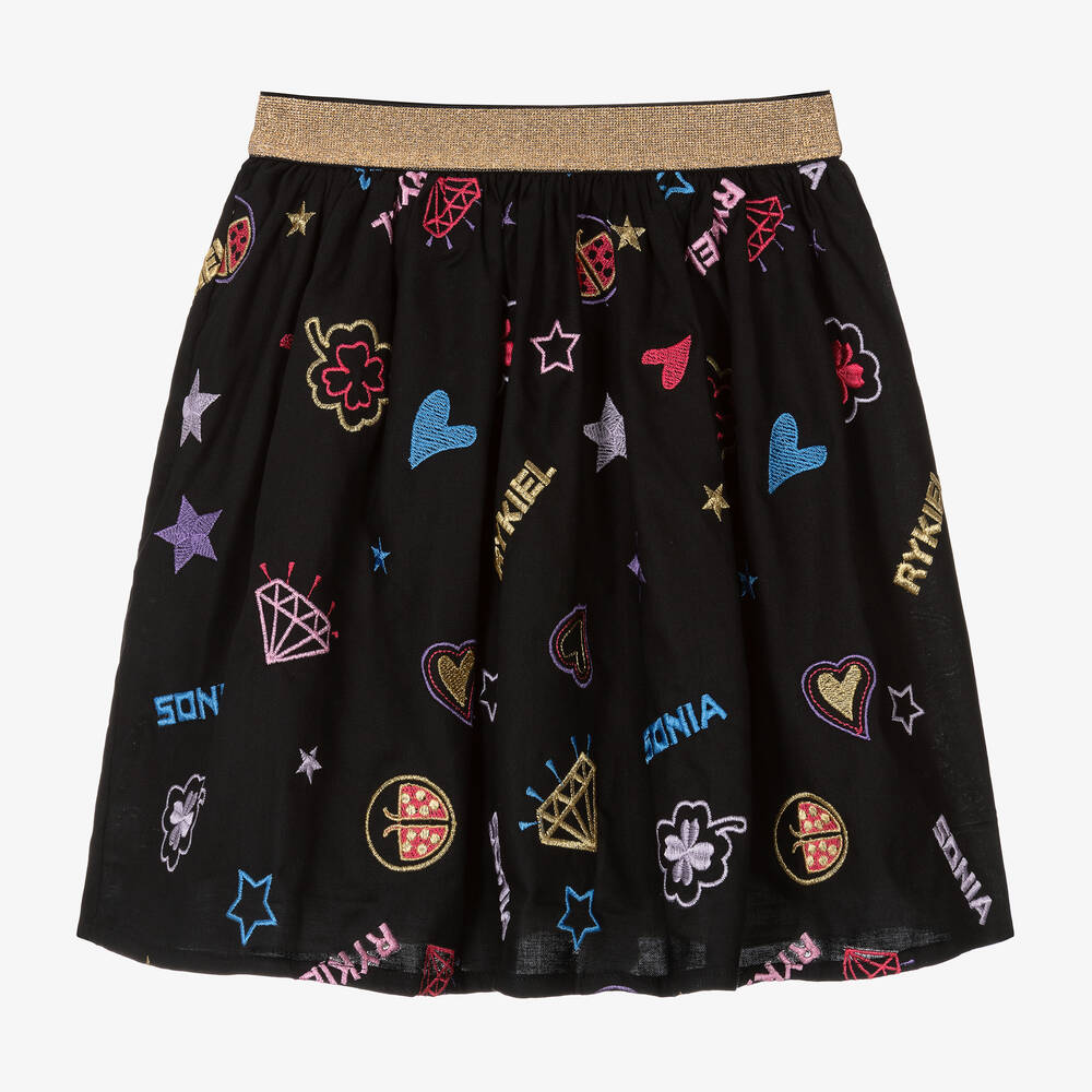 Sonia Rykiel Paris -  Girls Black Stars & Charms Skirt | Childrensalon