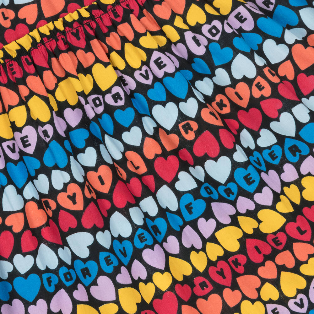 Sonia Rykiel Paris-Girls Black Tiered Cotton Heart Skirt | Childrensalon Outlet