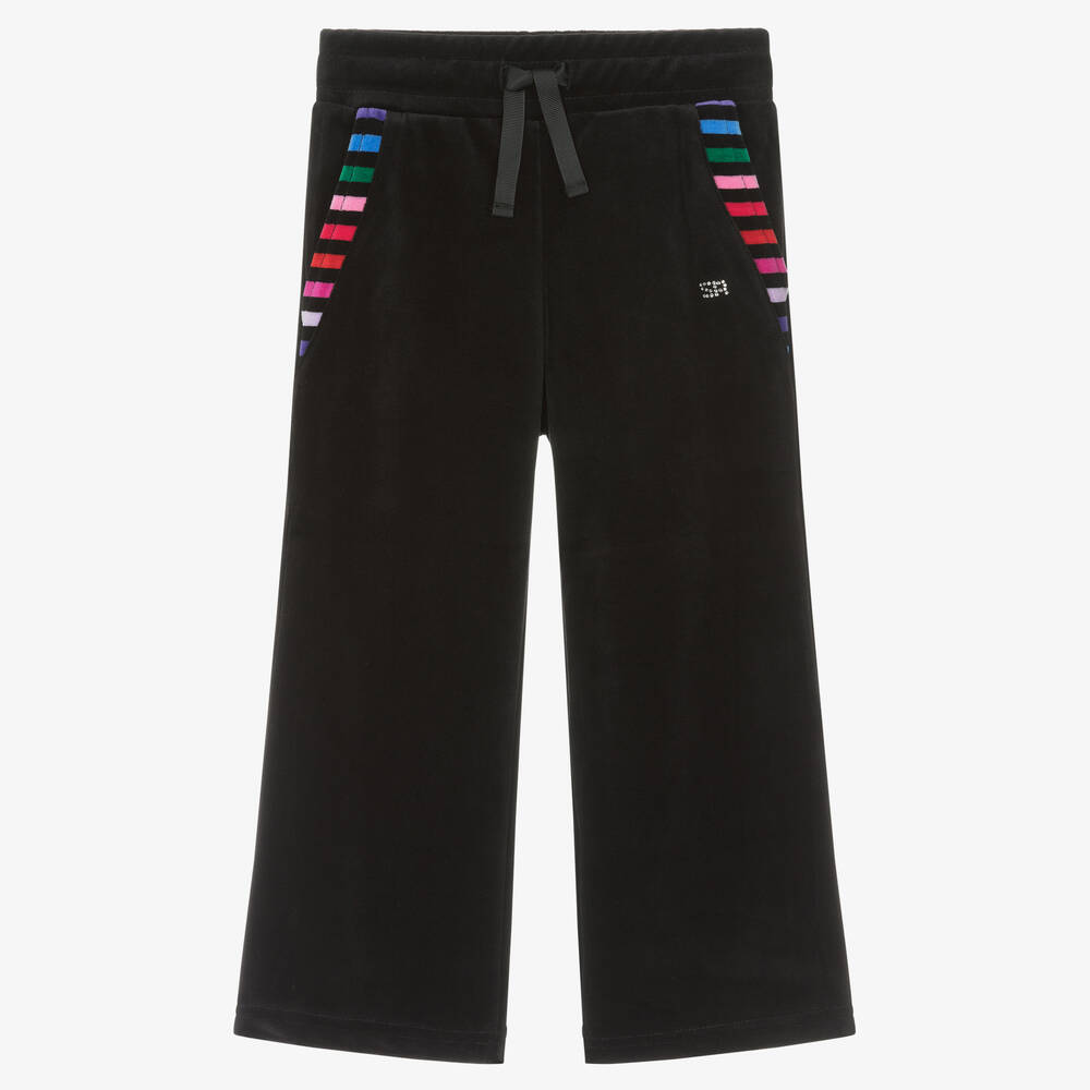 Sonia Rykiel Paris - Velours-Streifenjogginghose Schwarz | Childrensalon