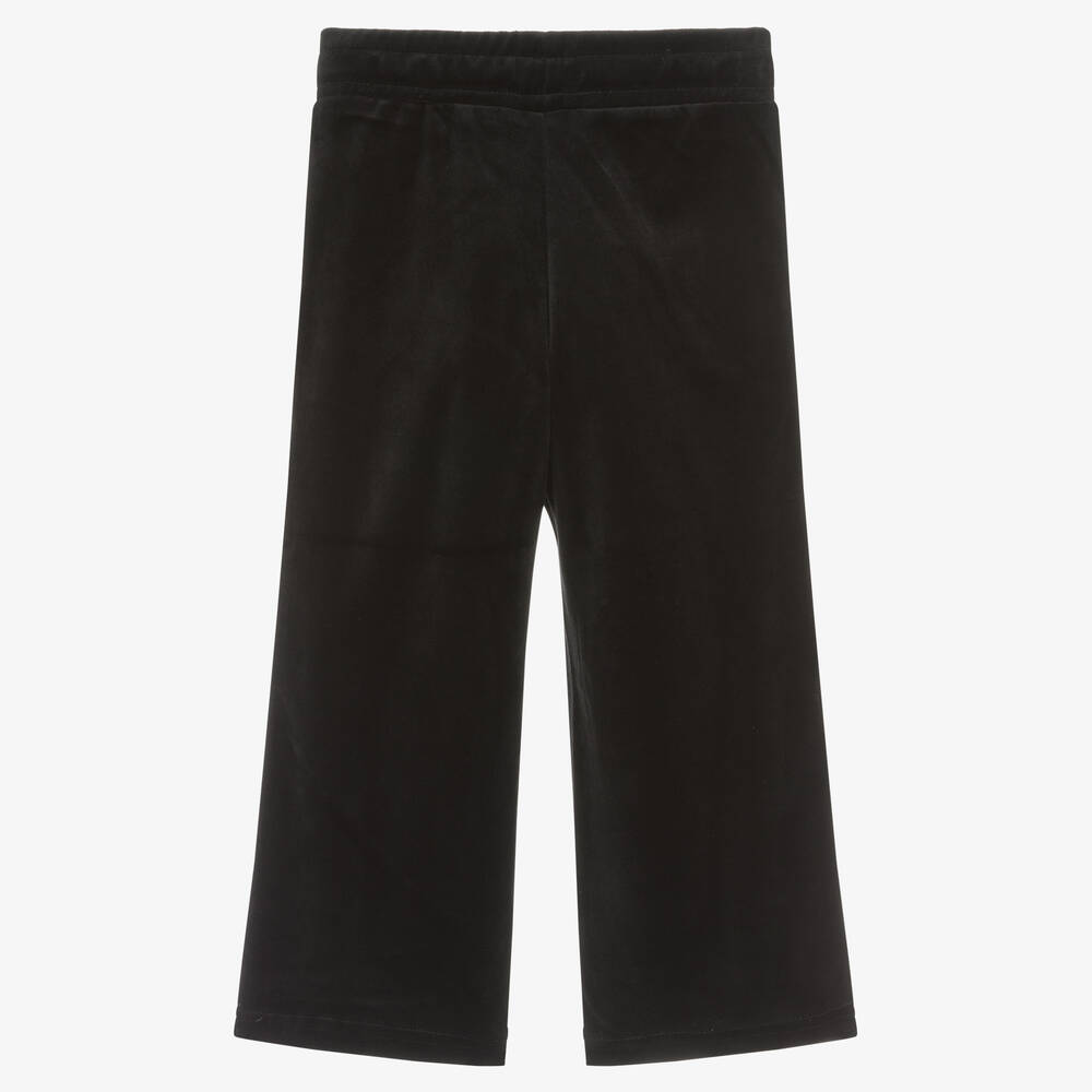 Sonia Rykiel Paris-Girls Black Velour Stripe Joggers | Childrensalon Outlet