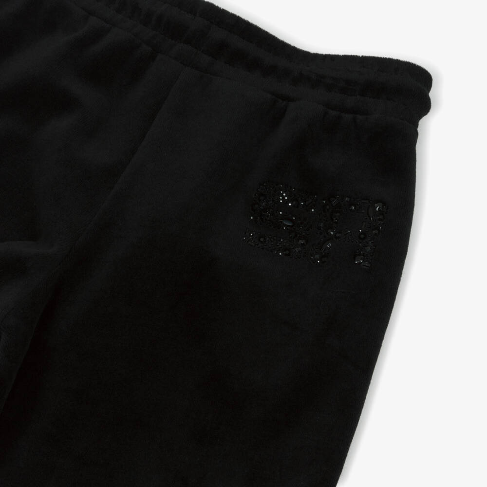 Sonia Rykiel Paris-بنطلون رياضي مخملي أسود للبنات | Childrensalon Outlet