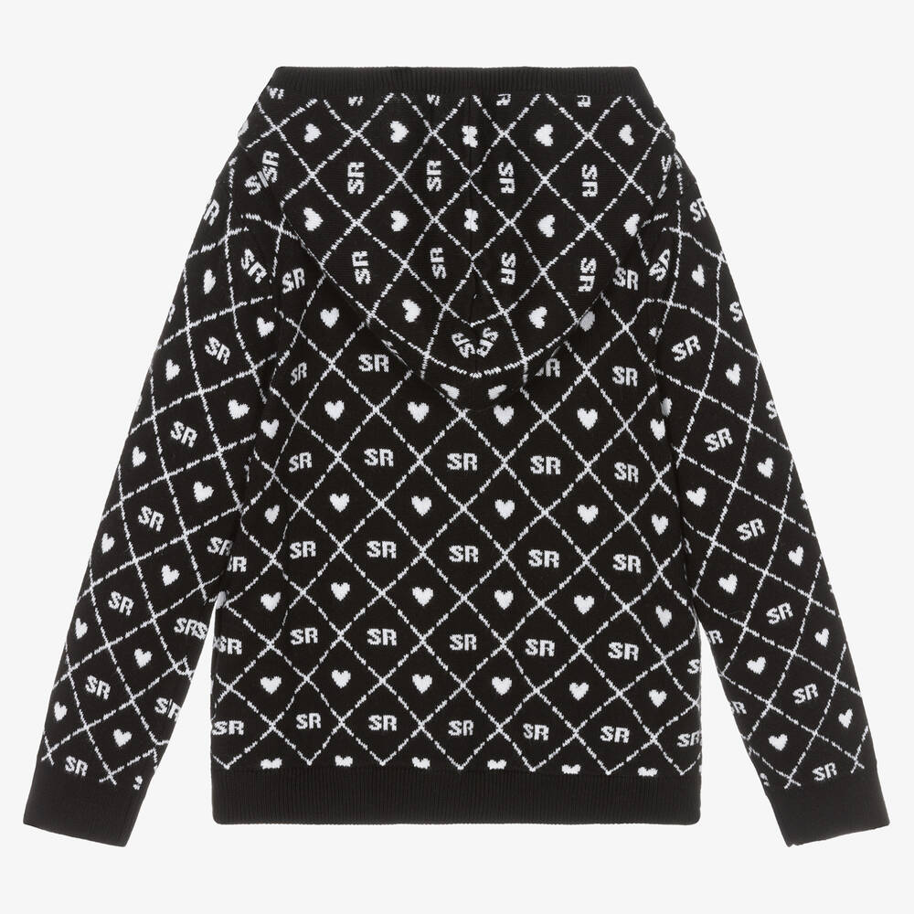 Sonia Rykiel Paris-Girls Black & White Knitted Zip-Up Top | Childrensalon Outlet