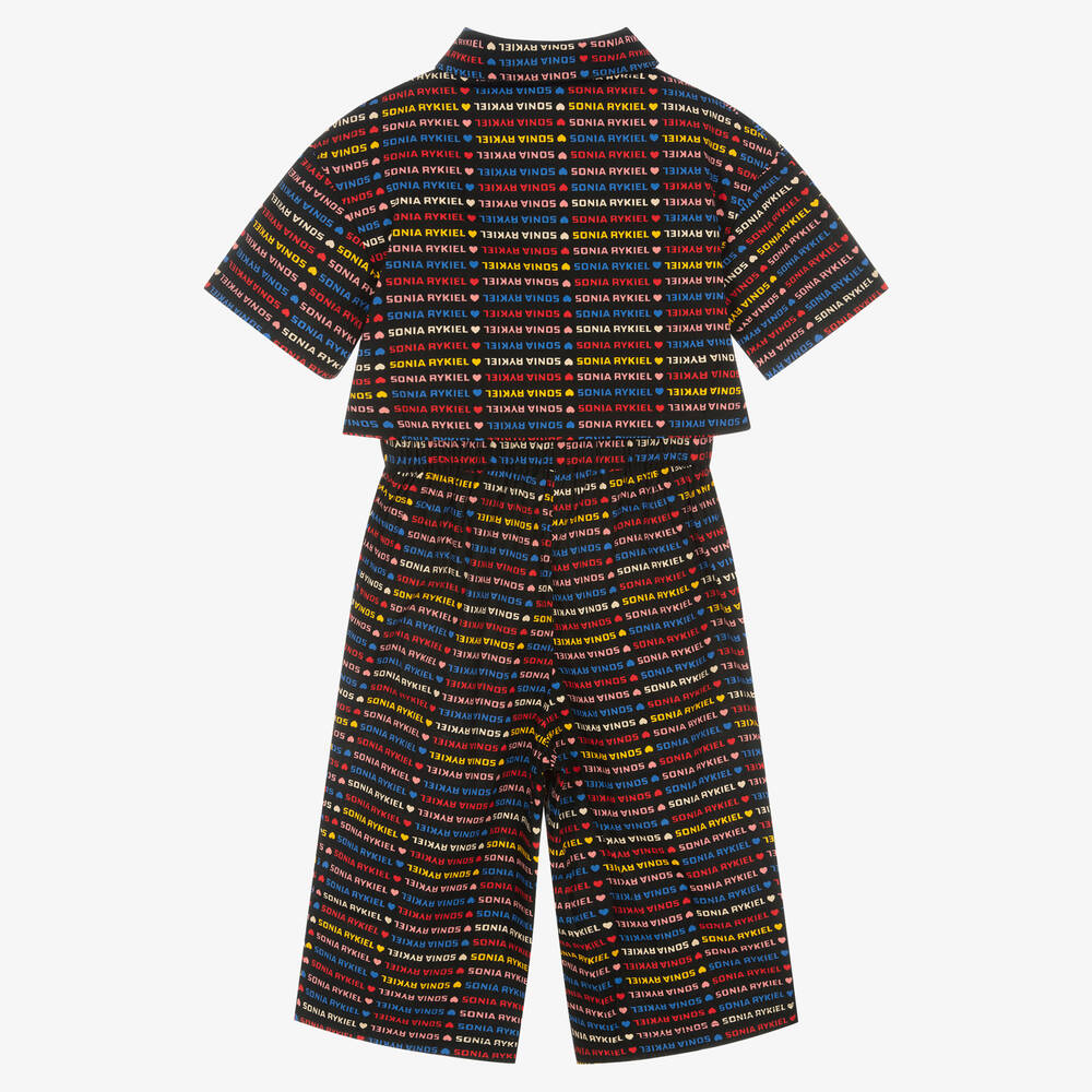 Sonia Rykiel Paris-Girls Black Wide Leg Jumpsuit | Childrensalon Outlet