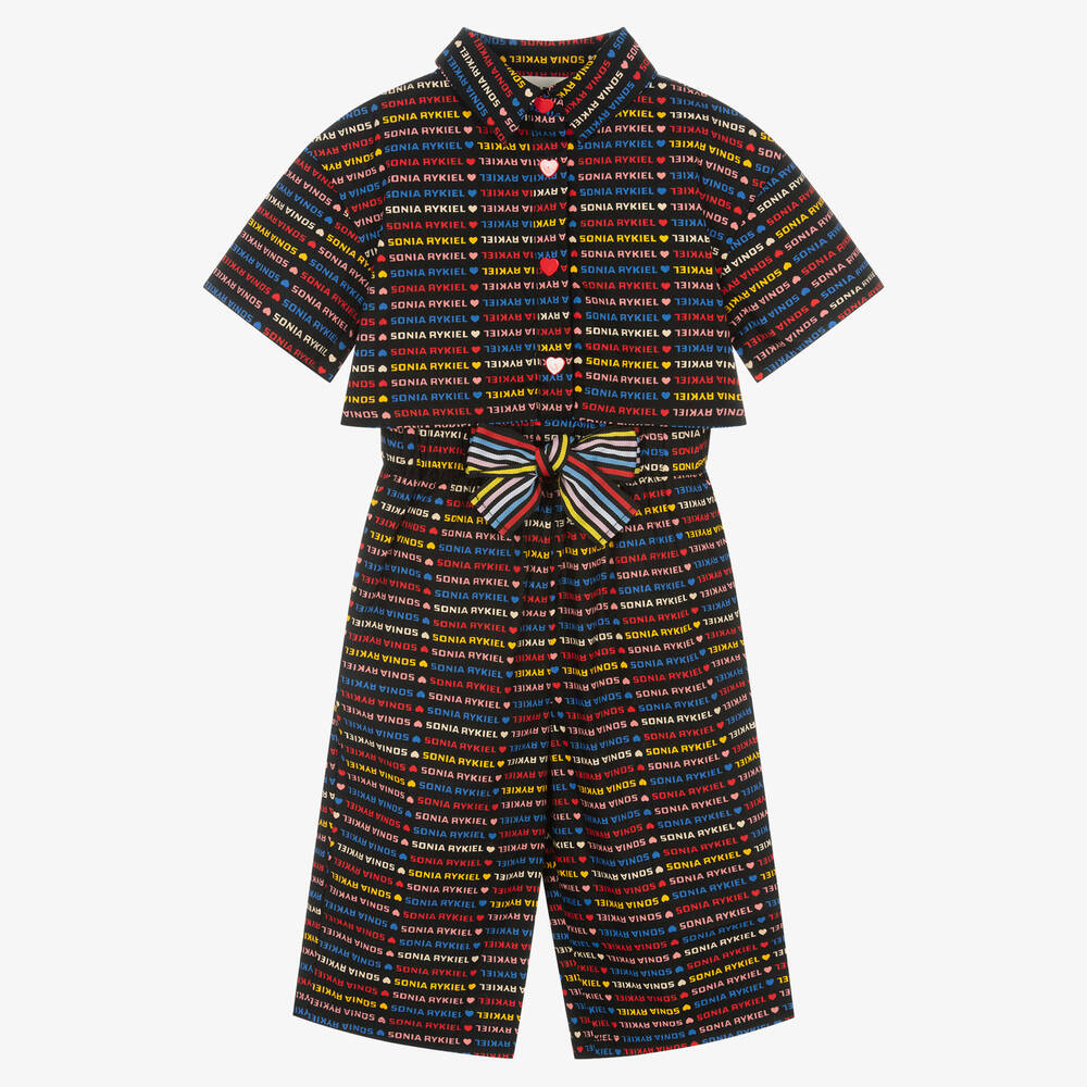 Sonia Rykiel Paris Girls Black Wide Leg Jumpsuit Childrensalon