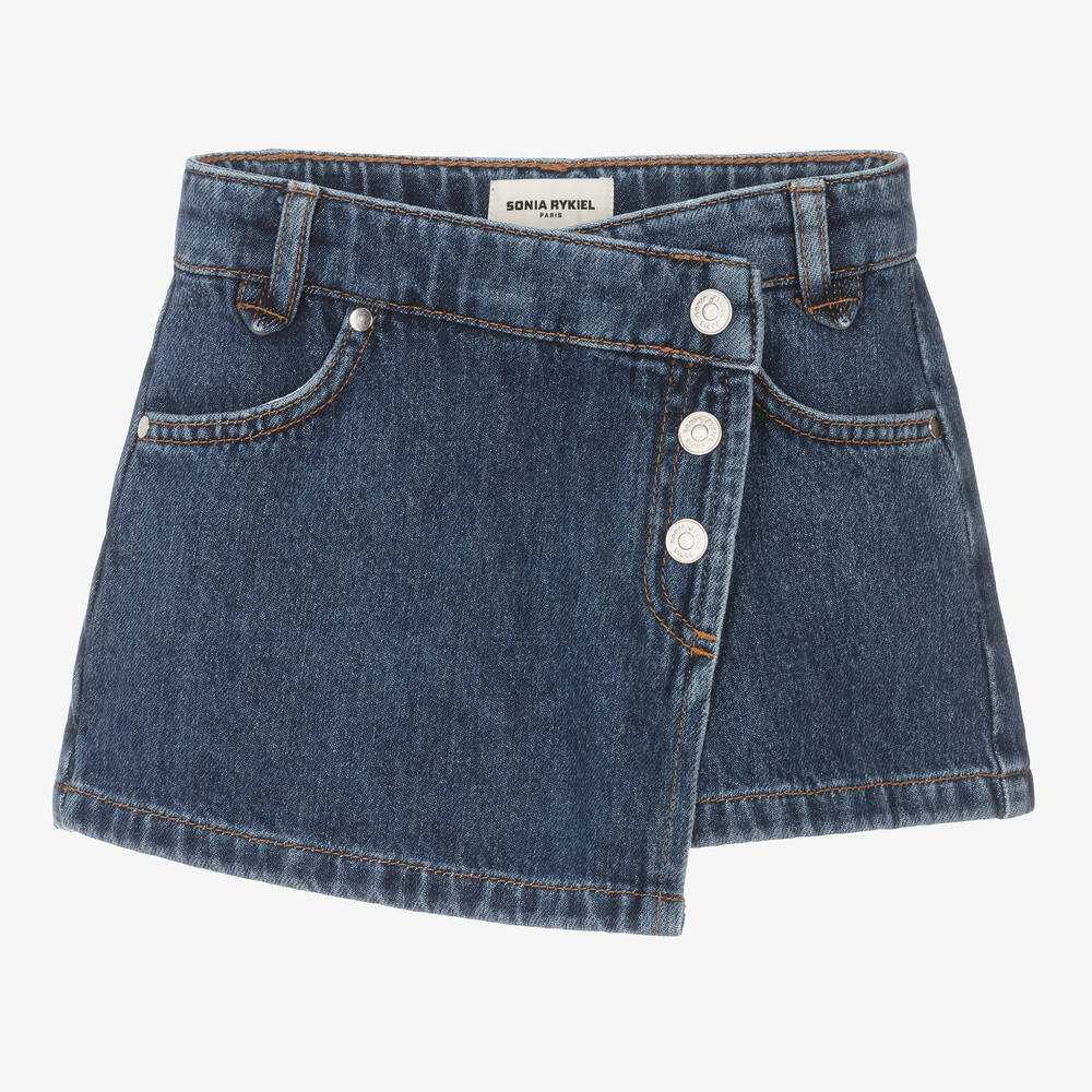 Sonia Rykiel Paris - Jupe-short bleue en denim Fille | Childrensalon