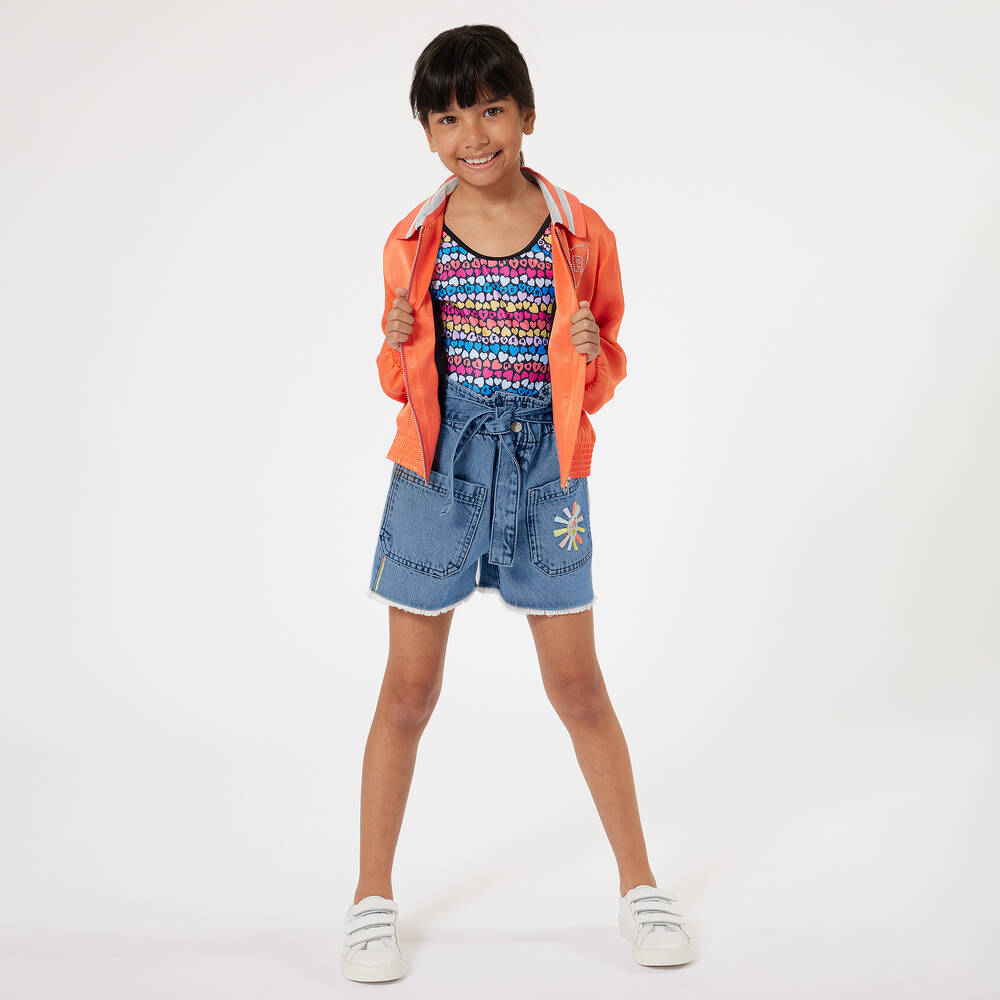 Sonia Rykiel Paris-Girls Blue Organic Cotton Denim Shorts | Childrensalon Outlet