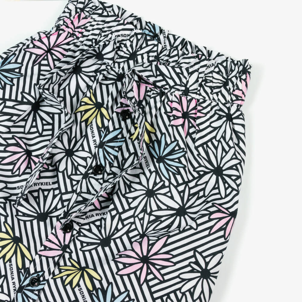 Sonia Rykiel Paris-Юбка из хлопка с полосками и цветочным узором для девочек | Childrensalon Outlet