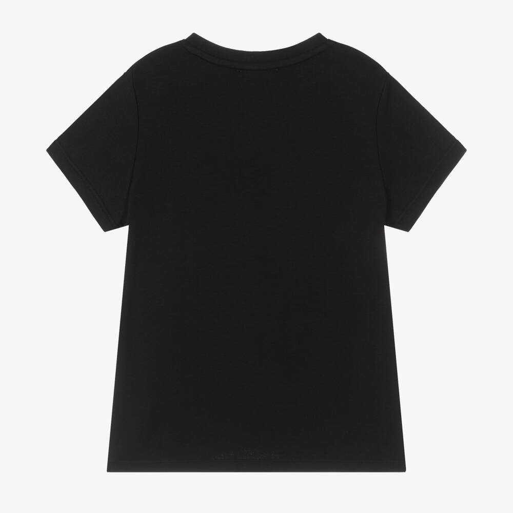 Sonia Rykiel Paris-Girls Elegant Black Embroidered Tee | Childrensalon Outlet