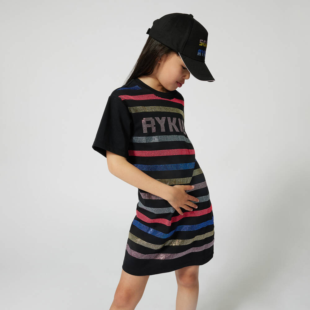Sonia Rykiel Paris-فستان أسود براق للبنات | Childrensalon Outlet