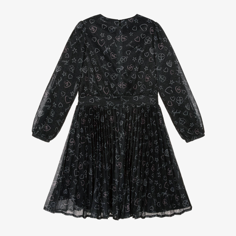 Sonia Rykiel Paris-Girls Glitter Heart Pattern Dress | Childrensalon Outlet