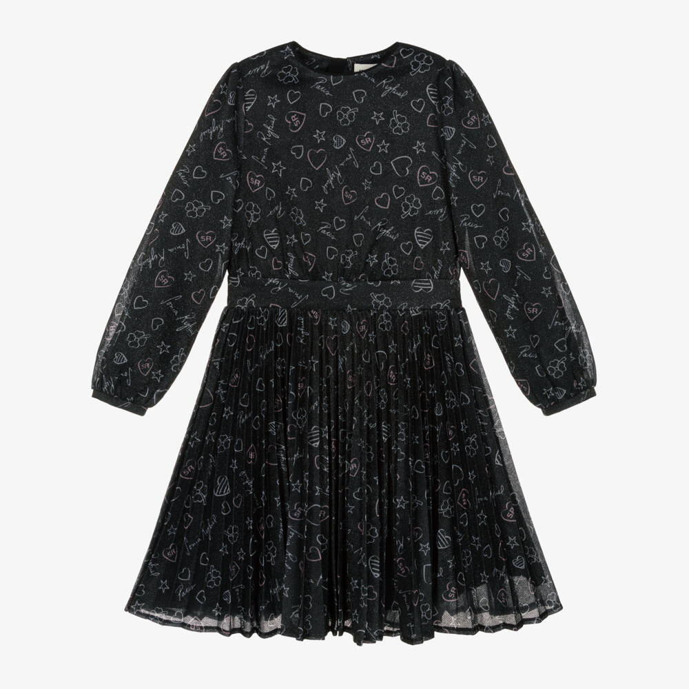 Sonia Rykiel Paris-Girls Glitter Heart Pattern Dress | Childrensalon Outlet