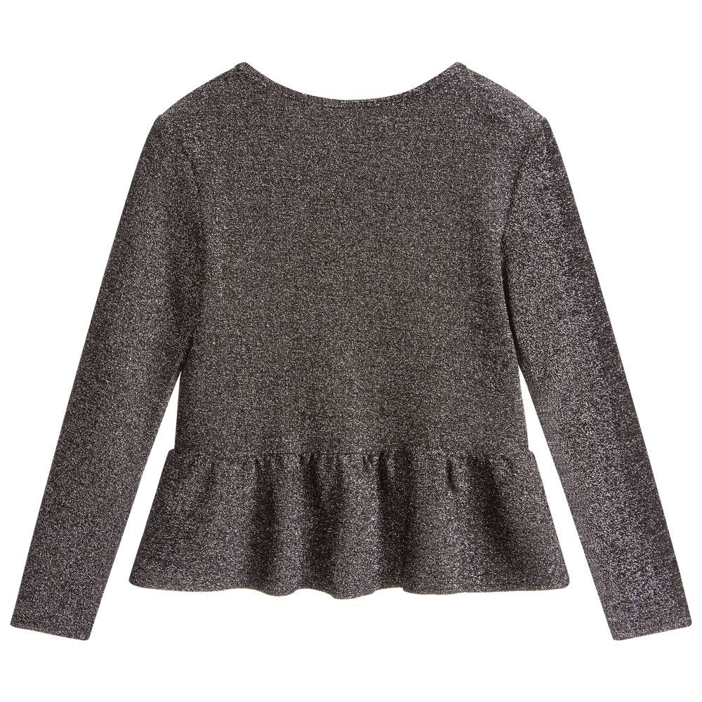 Sonia Rykiel Paris-Girls Glittery Silver Top | Childrensalon Outlet