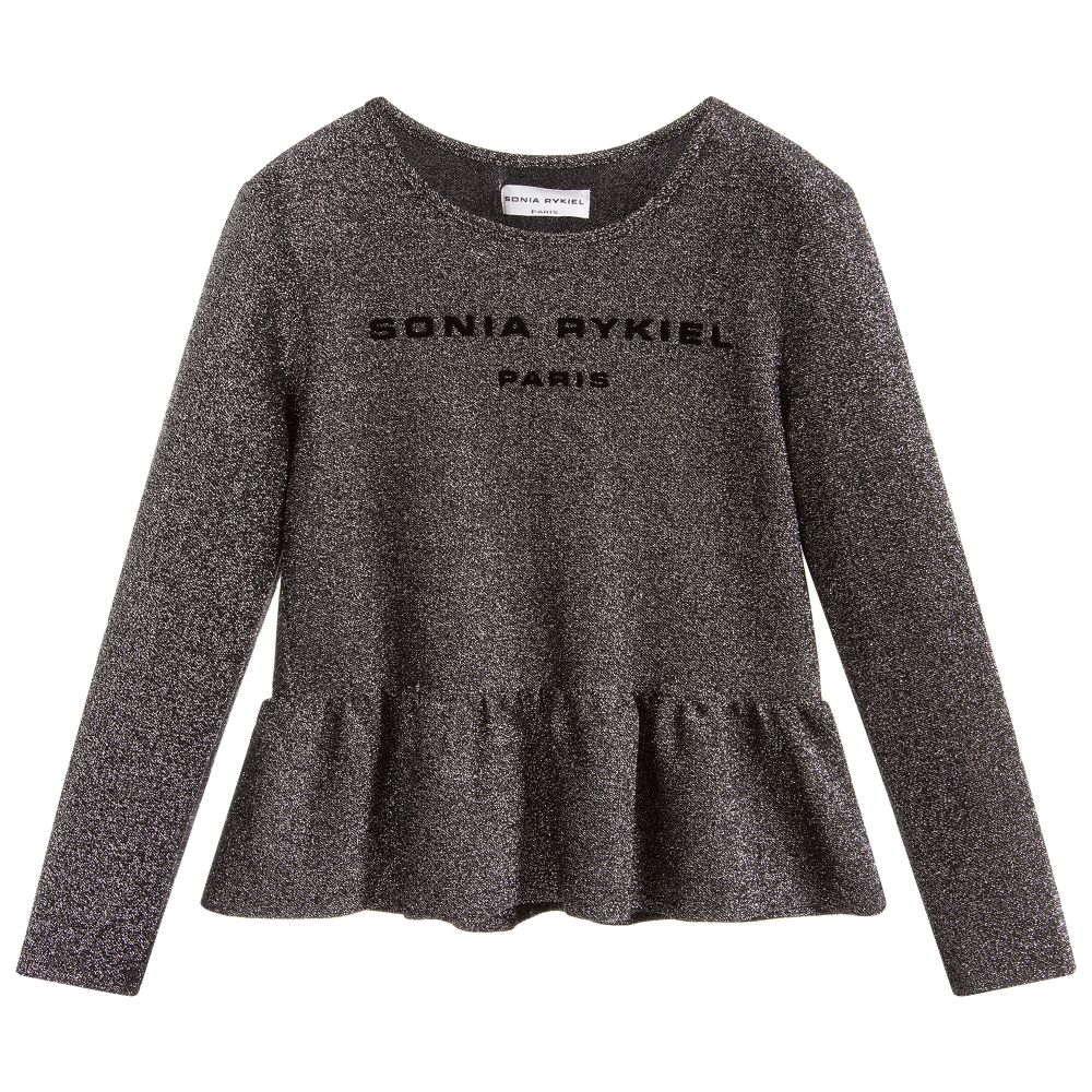 Sonia Rykiel Paris - Girls Glittery Silver Top | Childrensalon