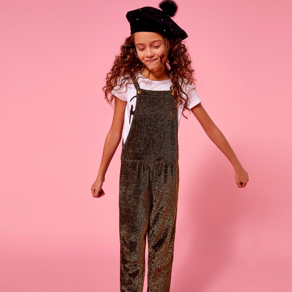 Sonia Rykiel Paris Girls Gold Jersey Playsuit Childrensalon Outlet