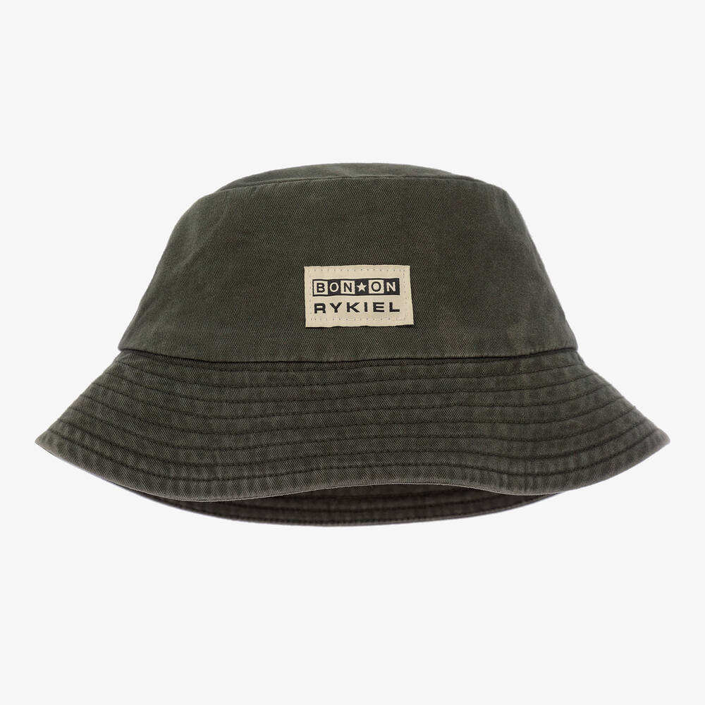 Sonia Rykiel Paris - Girls Green Cotton Bucket Hat | Childrensalon