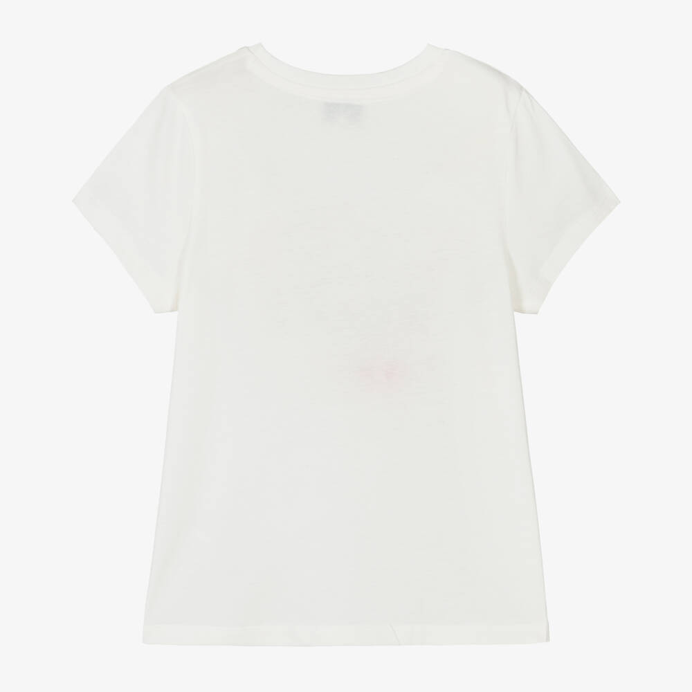 Sonia Rykiel Paris-Girls Ivory Cotton Logo Tee | Childrensalon Outlet