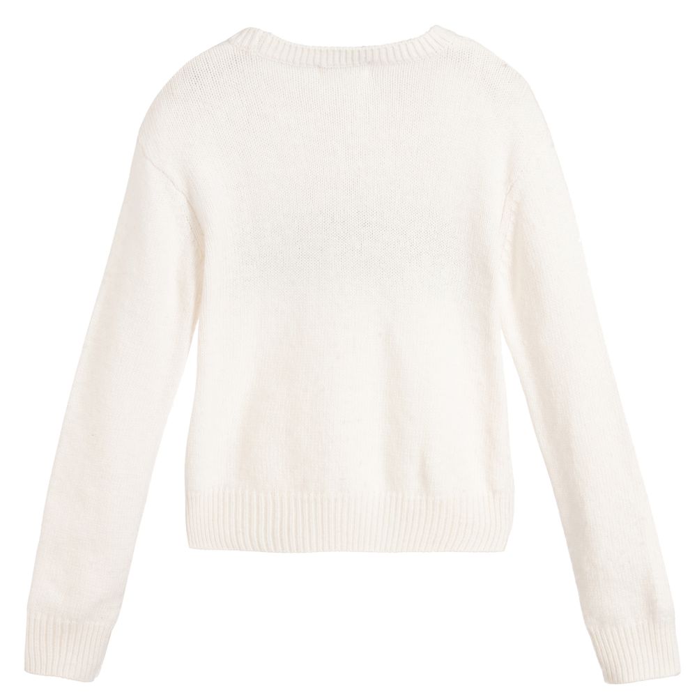 Sonia Rykiel Paris - Girls Ivory Logo Sweater | Childrensalon Outlet