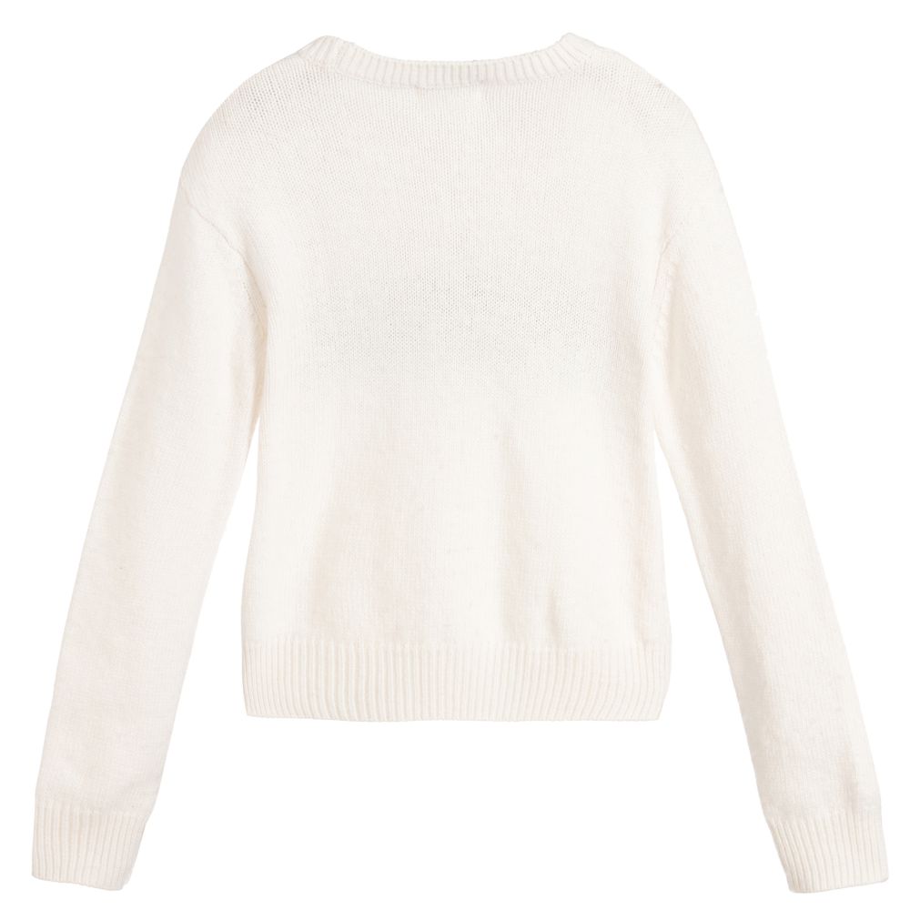 Sonia Rykiel Paris Girls Ivory Logo Sweater Childrensalon Outlet