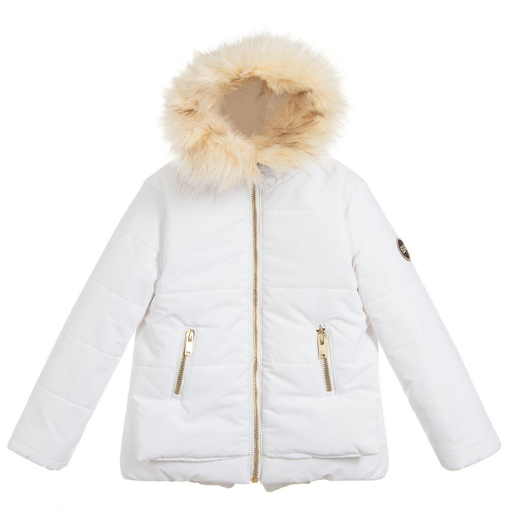 Sonia Rykiel Paris - Girls Ivory Padded Jacket | Childrensalon