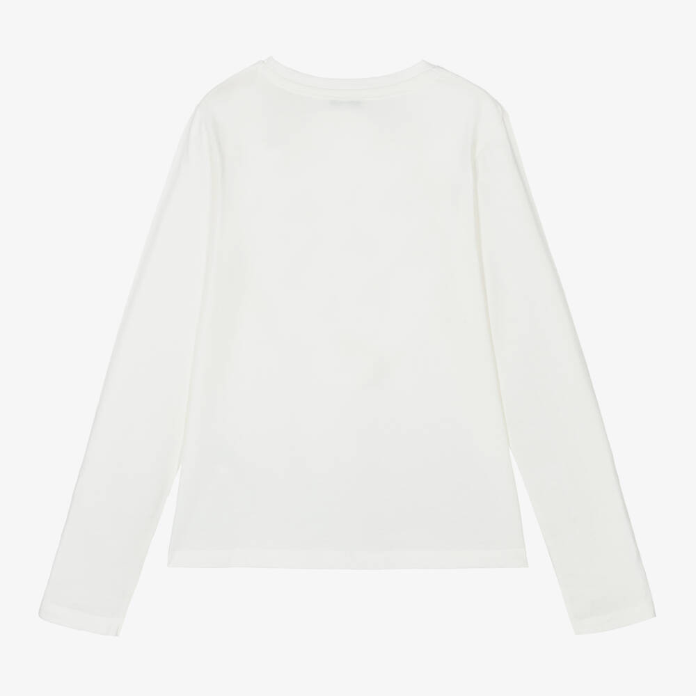 Sonia Rykiel Paris-Girls Ivory Rhinestone Cotton Top | Childrensalon Outlet