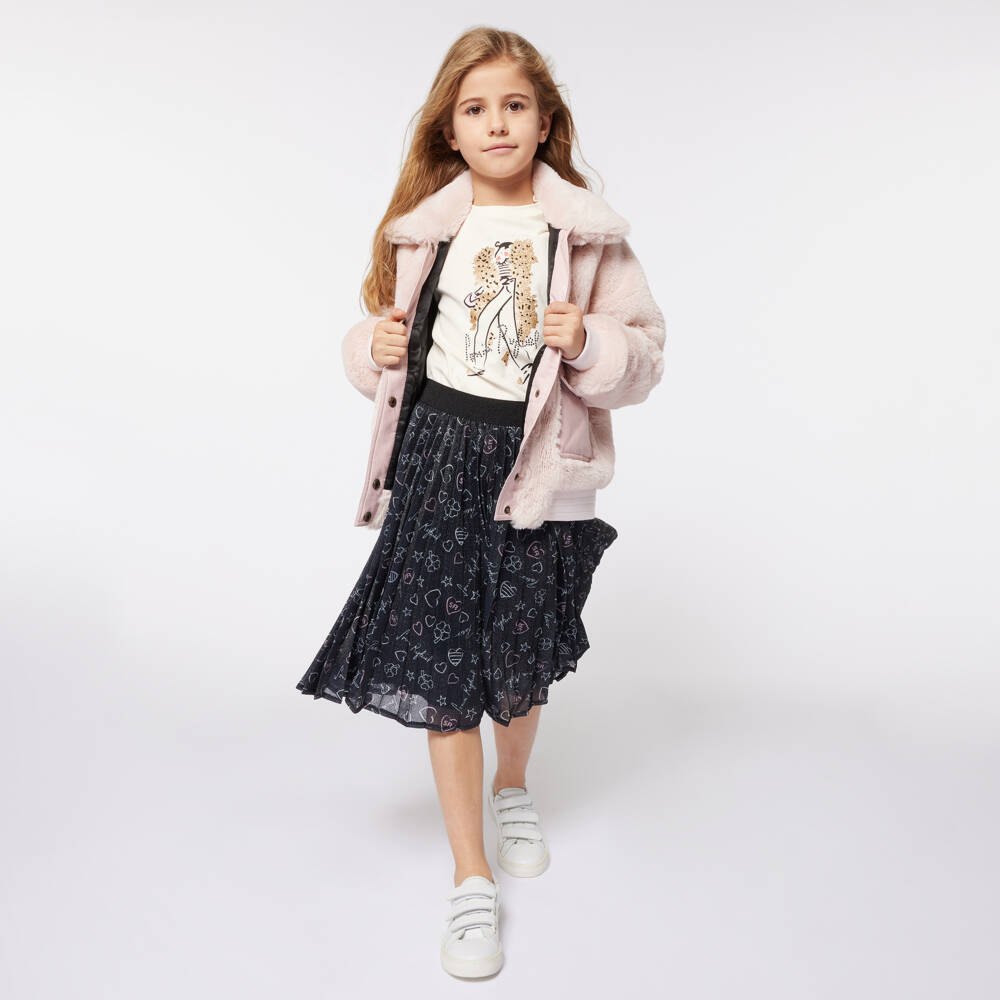 Sonia Rykiel Paris-Girls Mauve Faux Fur Coat | Childrensalon Outlet