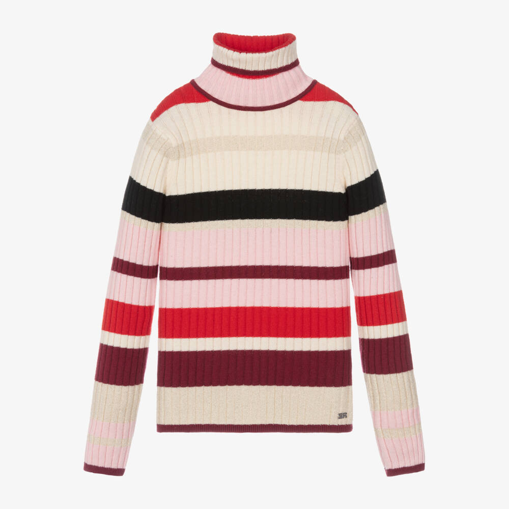 Sonia Rykiel Paris-Girls Multicolour Striped Knit Turtleneck | Childrensalon Outlet