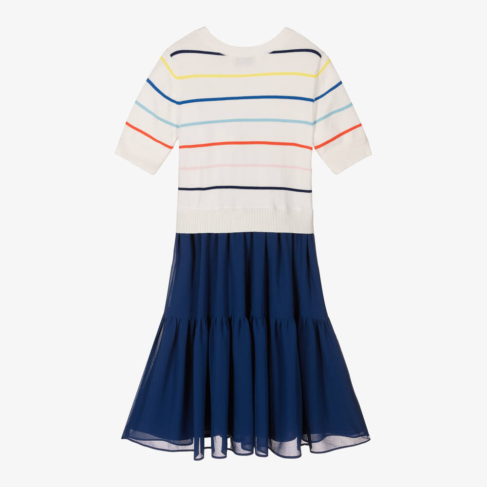 Sonia Rykiel Paris-Платье из шифона в синие полоски для девочек | Childrensalon Outlet