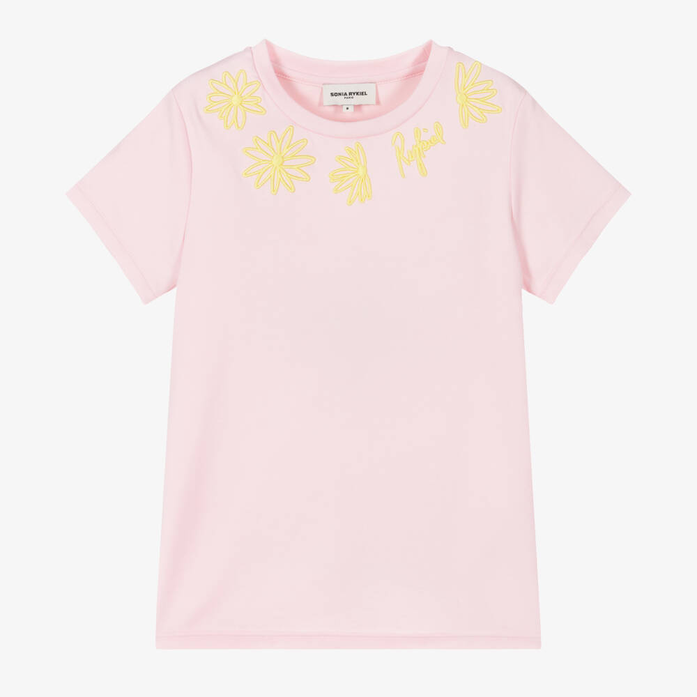 Sonia Rykiel Paris-بلوزة وردية مطرزة بالزهور للبنات | Childrensalon Outlet