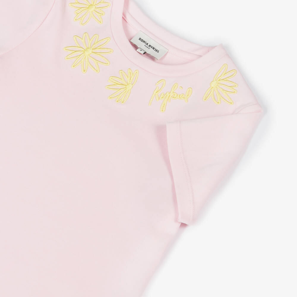 Sonia Rykiel Paris-Розовый топ с цветочной вышивкой для девочек | Childrensalon Outlet