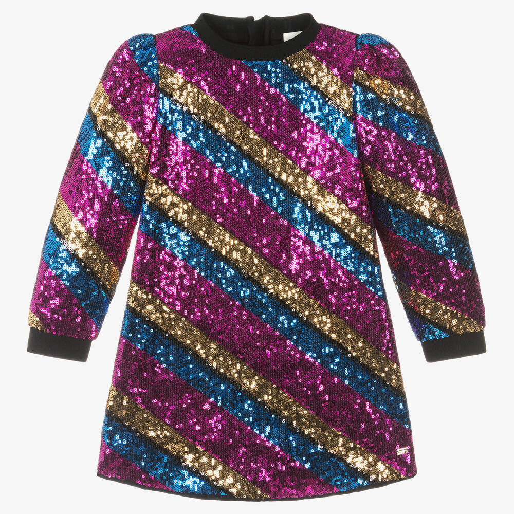 Sonia Rykiel Paris - Girls Pink & Gold Sequin Dress | Childrensalon