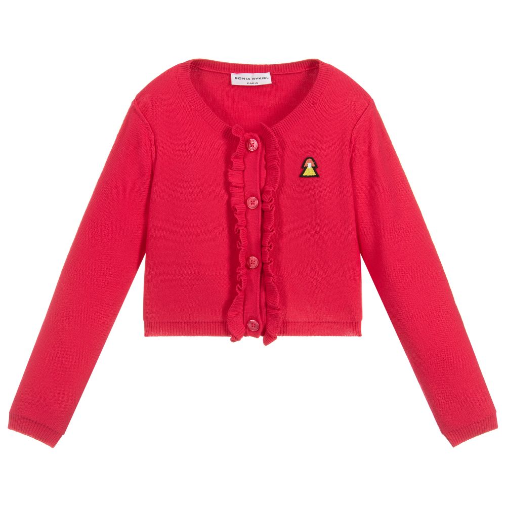 Sonia Rykiel Paris - Girls Pink Knitted Cardigan | Childrensalon