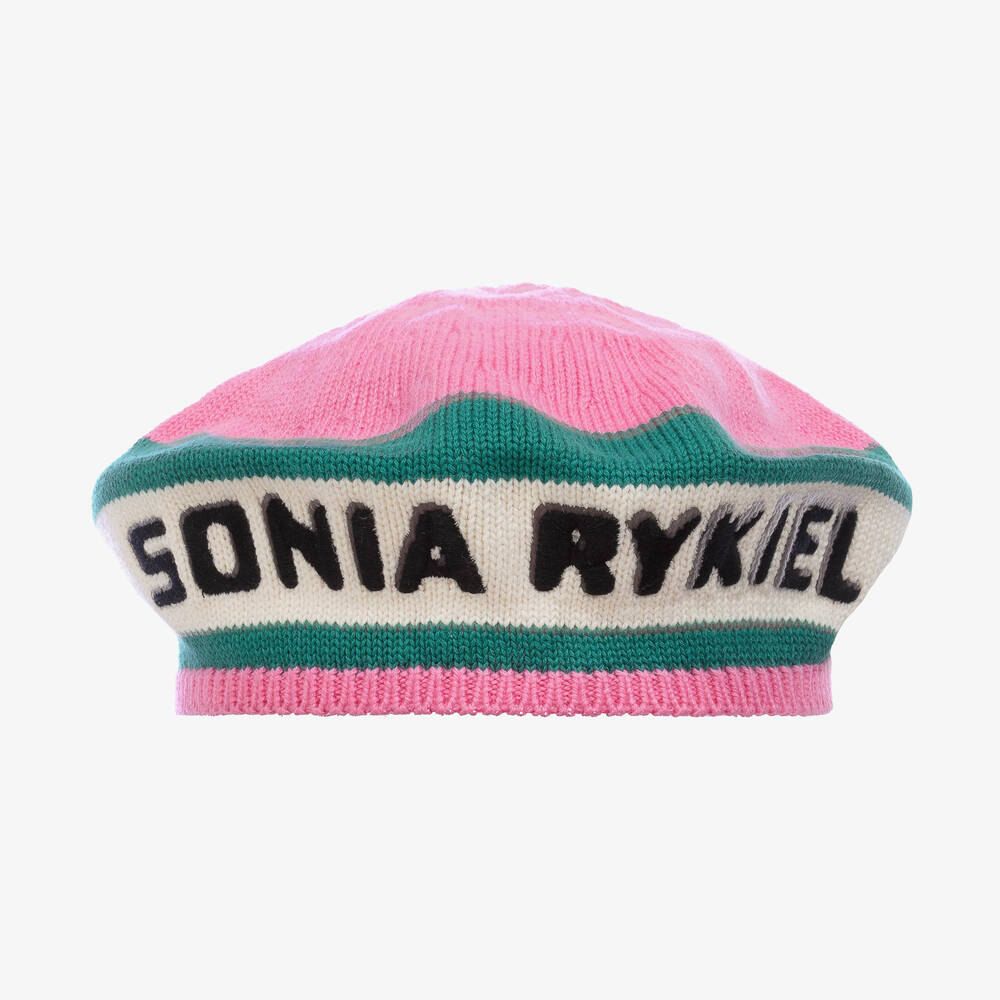 Sonia Rykiel Paris - قبعة بيريه أكريليك محبوك لون زهري للبنات | Childrensalon