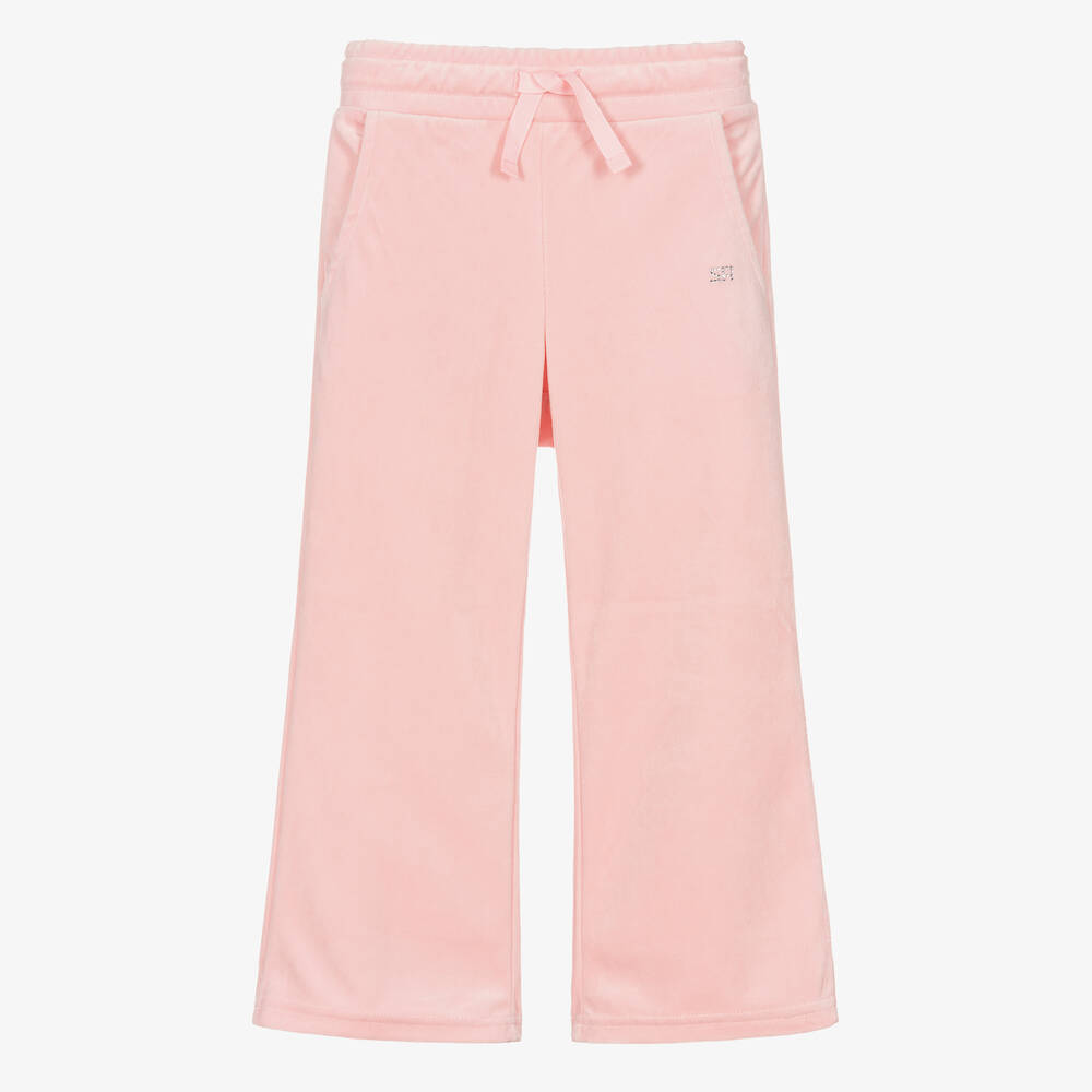Sonia Rykiel Paris-Girls Pink Velour Joggers | Childrensalon Outlet