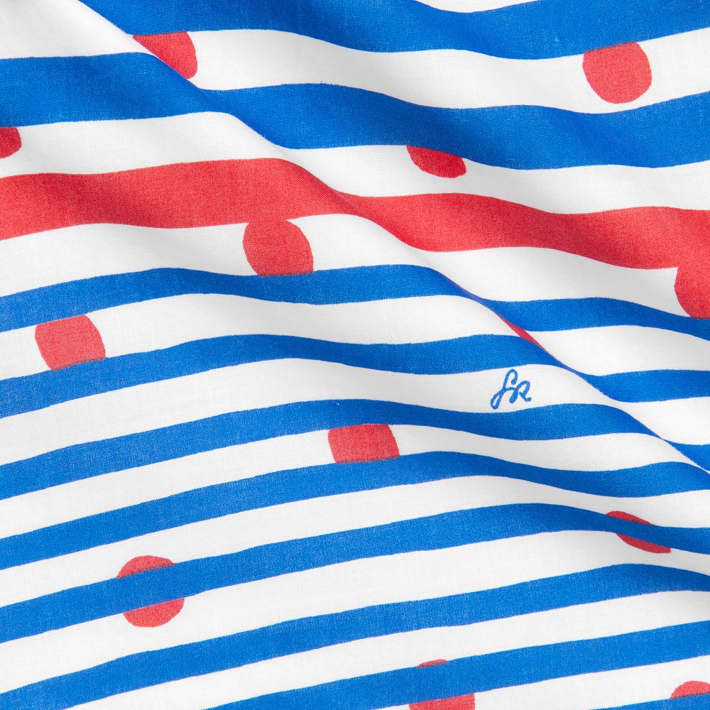 Sonia Rykiel Paris-Girls Red & Blue Cotton Blouse | Childrensalon Outlet