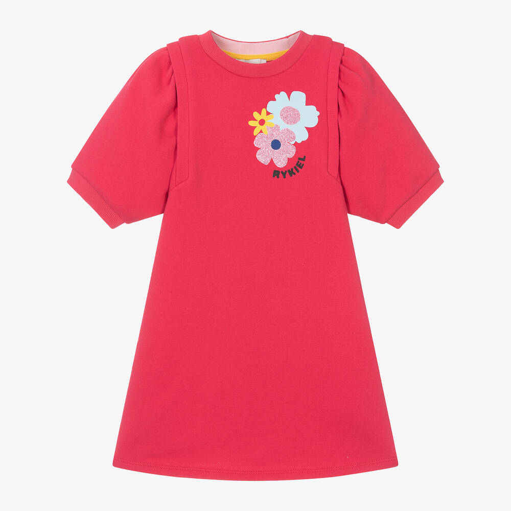 Sonia Rykiel Paris-Girls Red Cotton Jersey Dress | Childrensalon Outlet