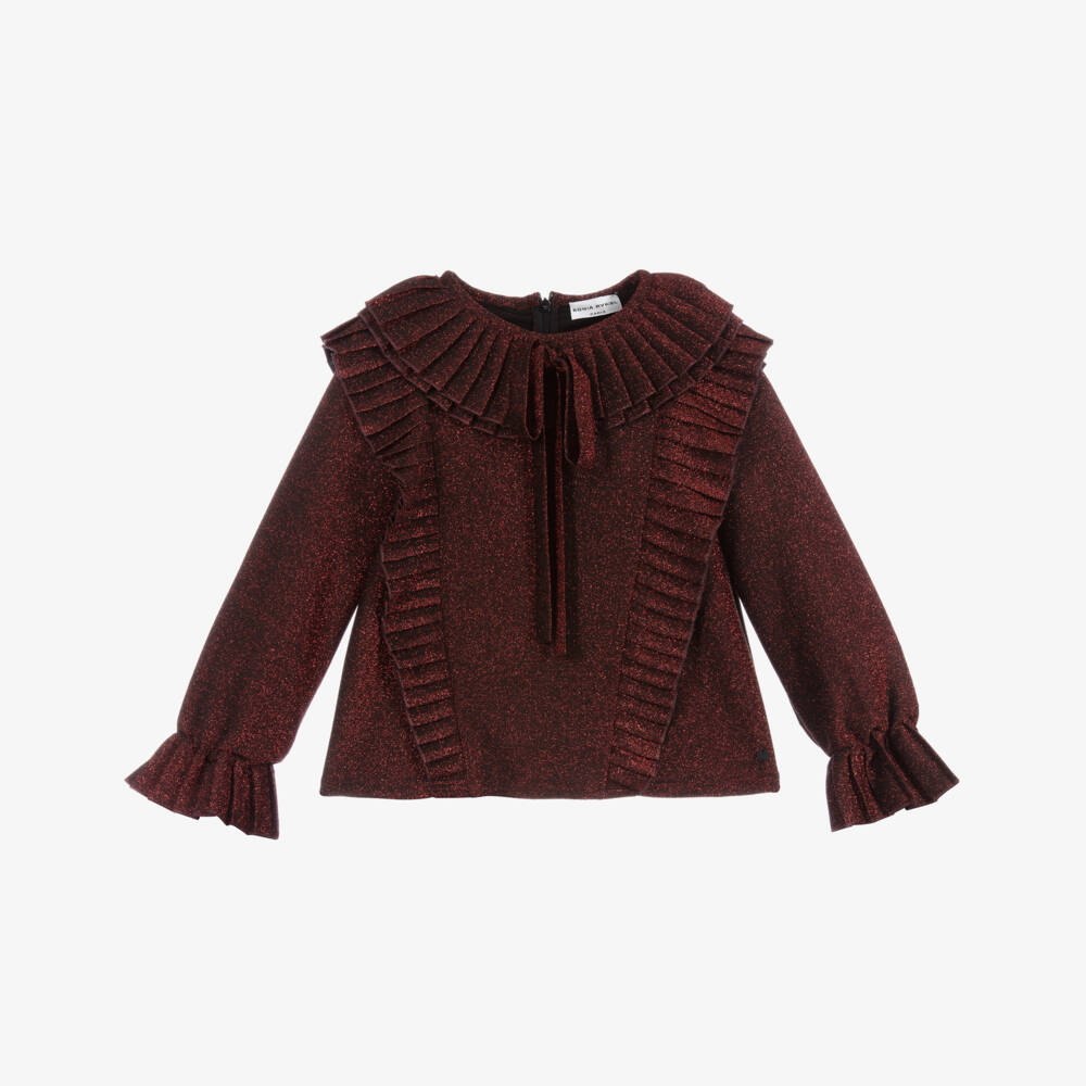 Sonia Rykiel Paris-Красная блузка с блестками для девочек | Childrensalon Outlet