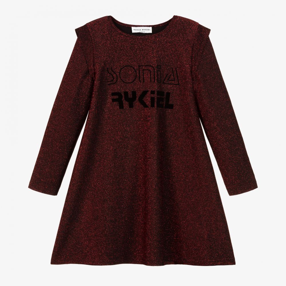 Sonia Rykiel Paris - Girls Red Glitter Dress | Childrensalon
