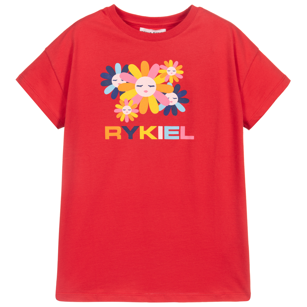 Sonia Rykiel Paris - Girls Red Logo T-Shirt Dress | Childrensalon