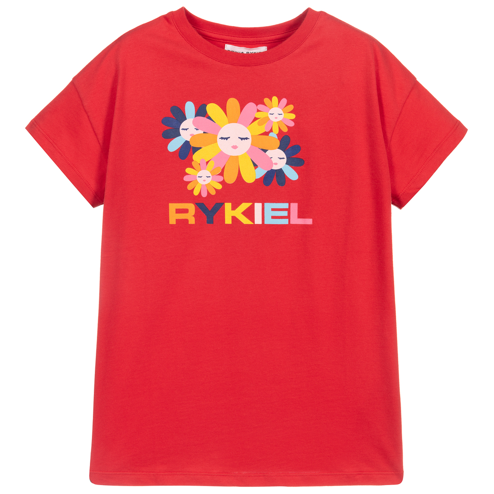 Sonia Rykiel Paris Girls Red Logo T Shirt Dress Childrensalon