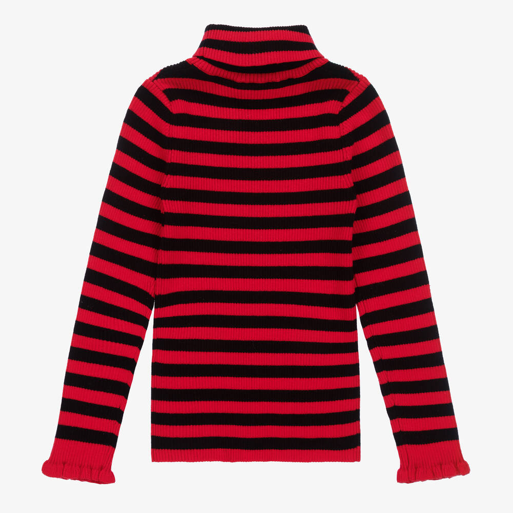 Black and red striped turtleneck cheap