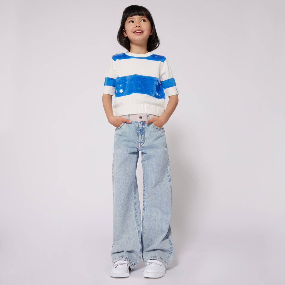 Sonia Rykiel Paris-Джинсы клеш небесного цвета для девочек | Childrensalon Outlet