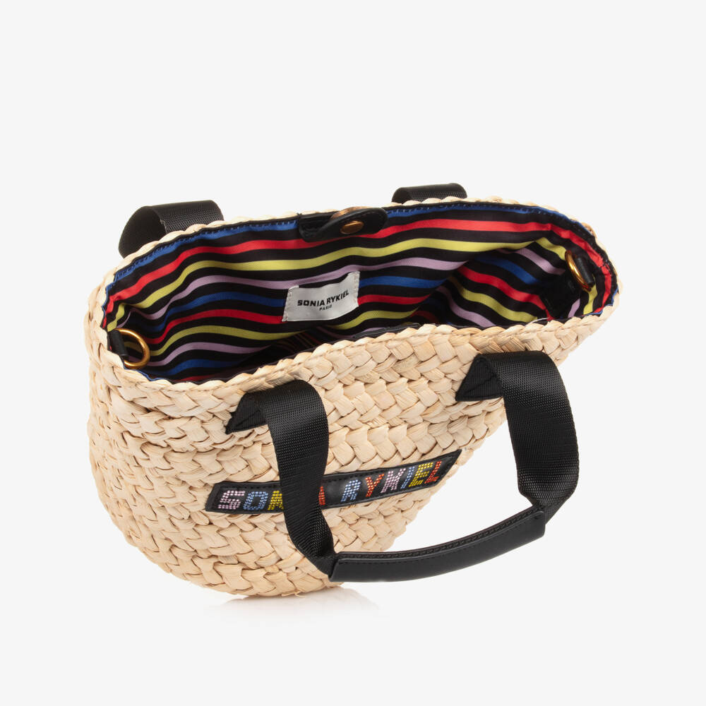 Sonia Rykiel Paris-Girls Soft Beige Woven Handbag | Childrensalon Outlet
