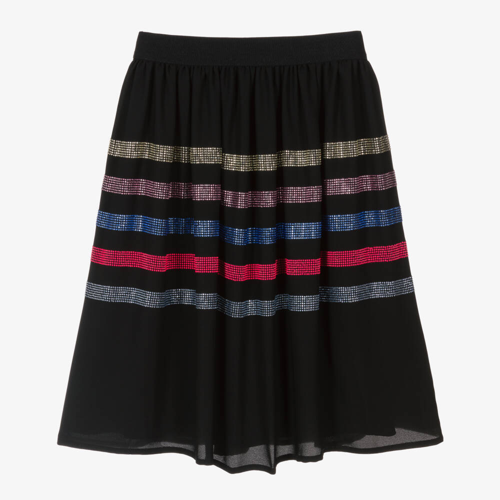 Sonia Rykiel Paris-Юбка с черными блестящими стразами для девочек | Childrensalon Outlet