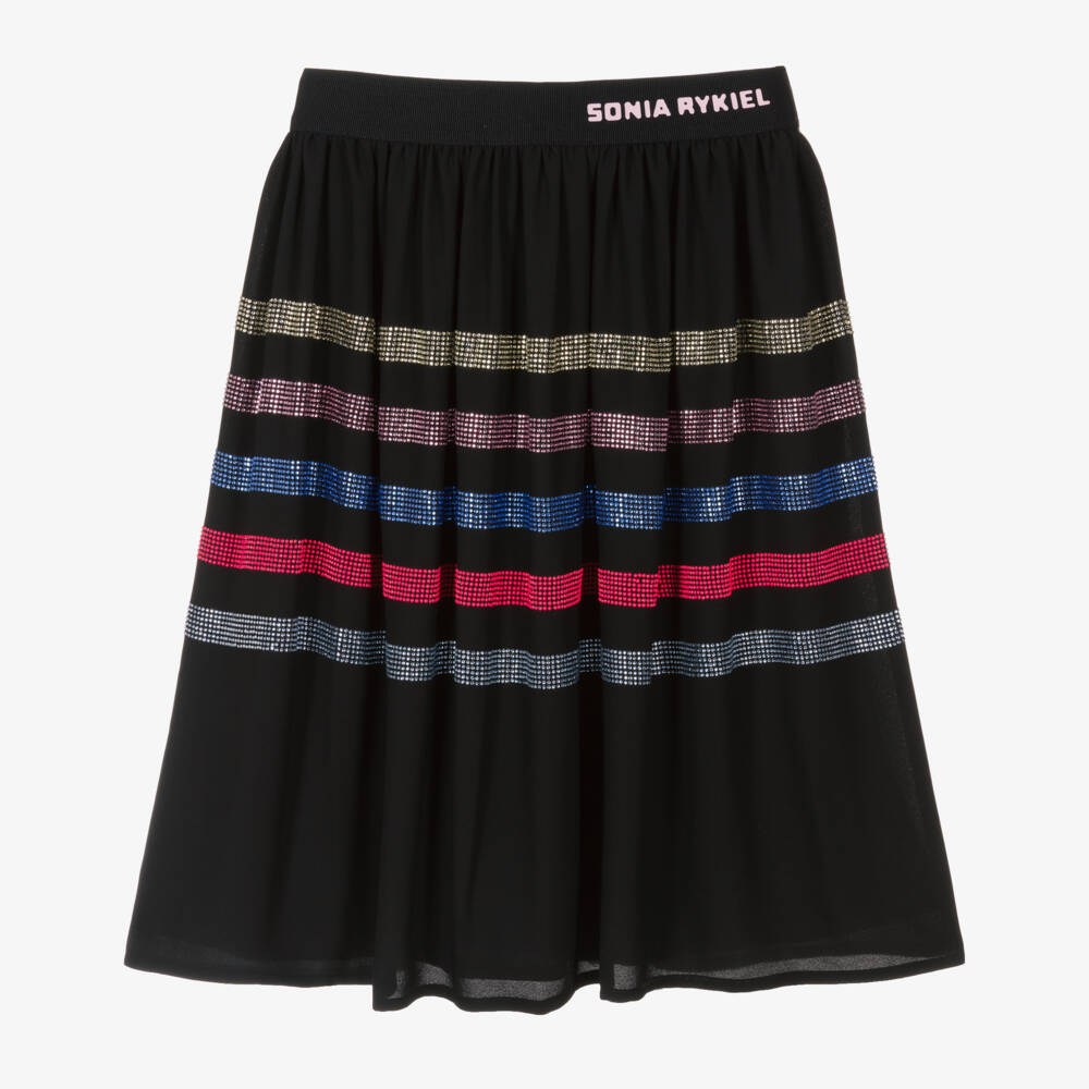 Sonia Rykiel Paris-Girls Sparkling Black Rhinestone Skirt | Childrensalon Outlet