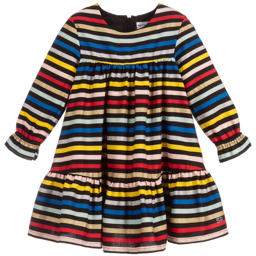Sonia Rykiel Paris - Girls Striped Cotton Dress | Childrensalon