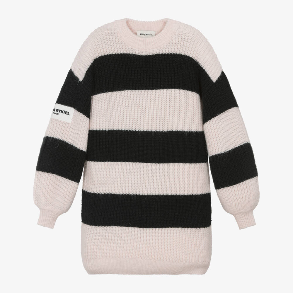 Sonia Rykiel Paris-Girls Striped Knitted Wool Dress | Childrensalon Outlet
