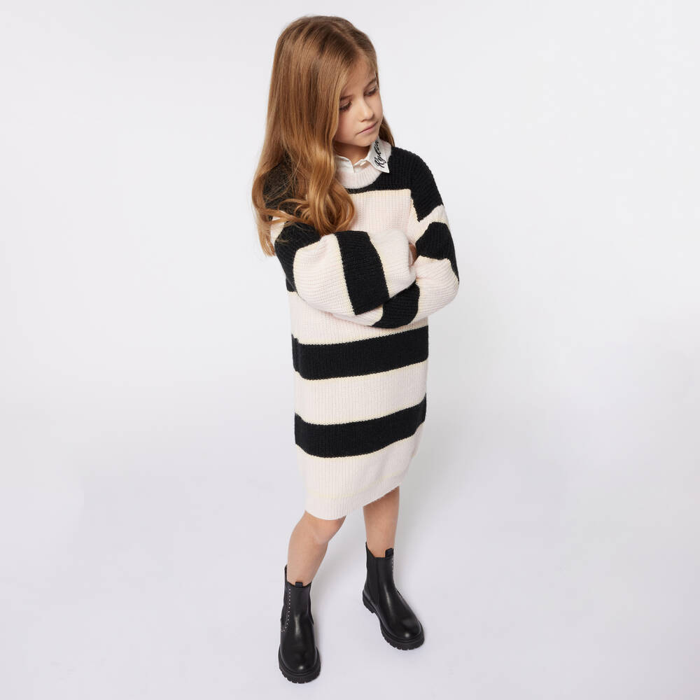 Sonia Rykiel Paris-Girls Striped Knitted Wool Dress | Childrensalon Outlet