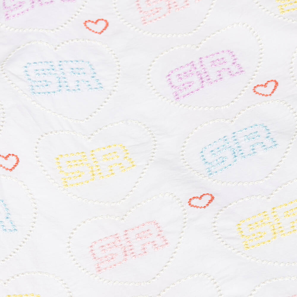 Sonia Rykiel Paris-Girls White Cotton Embroidered Jumpsuit | Childrensalon Outlet