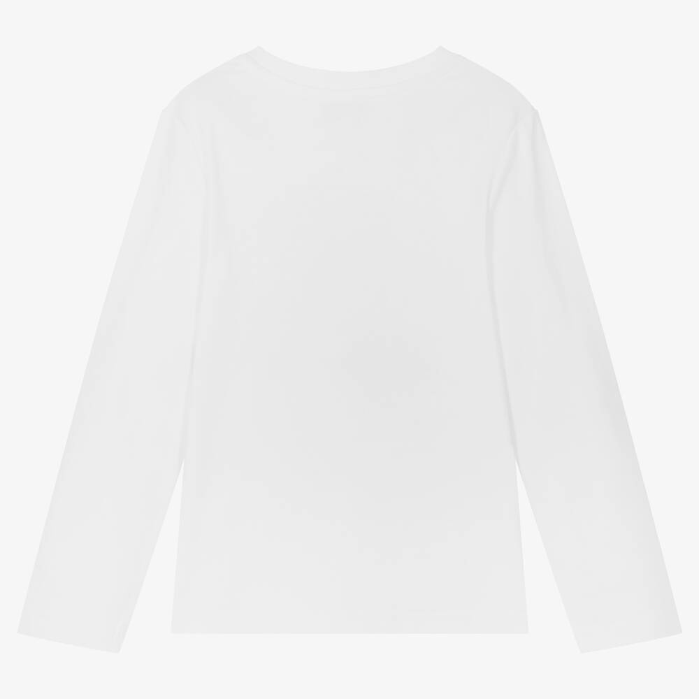 Sonia Rykiel Paris-Girls White Cotton Paris Top | Childrensalon Outlet