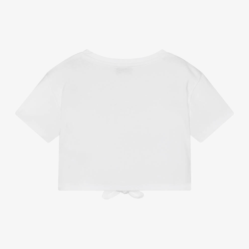 Sonia Rykiel Paris-تيشيرت قطن عضوي لون أبيض للبنات | Childrensalon Outlet